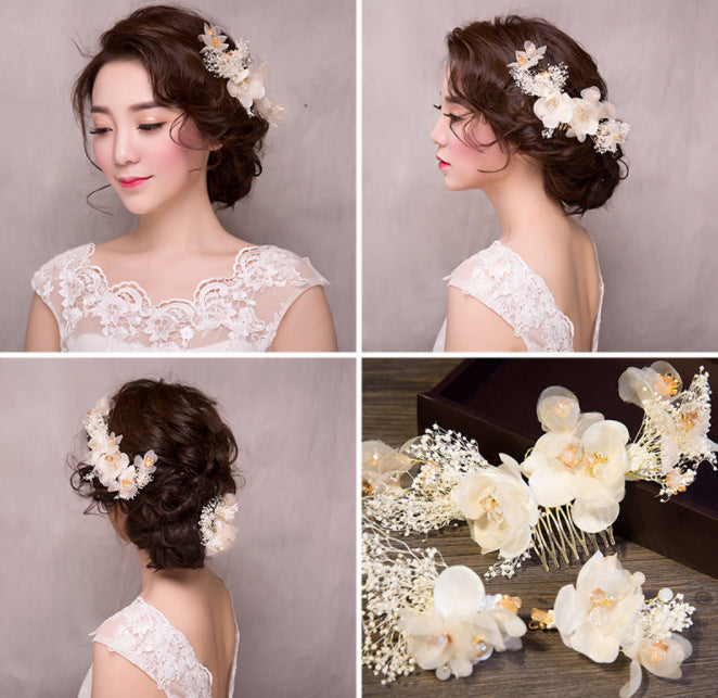 White Hair Comb Set of 3 - Japanese Style