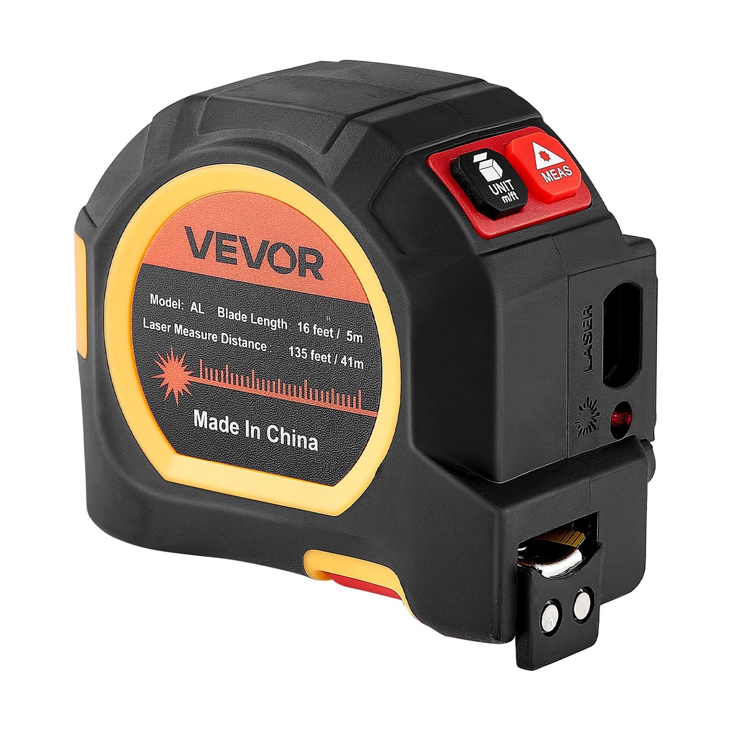 2-in-1 Laser Tape Measure with 135ft Rechargeable & 16ft Magnetic Tape