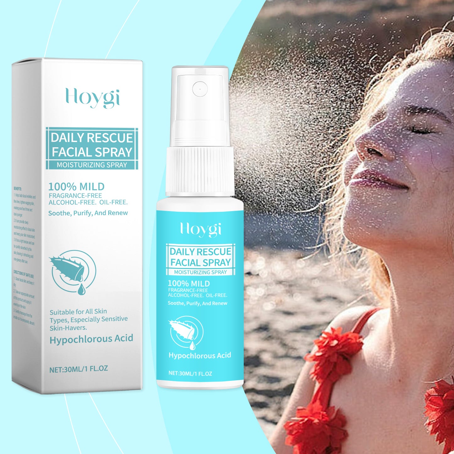 Hydrating Facial Toner Spray with Hyaluronic Acid & Glycerin - 30ml