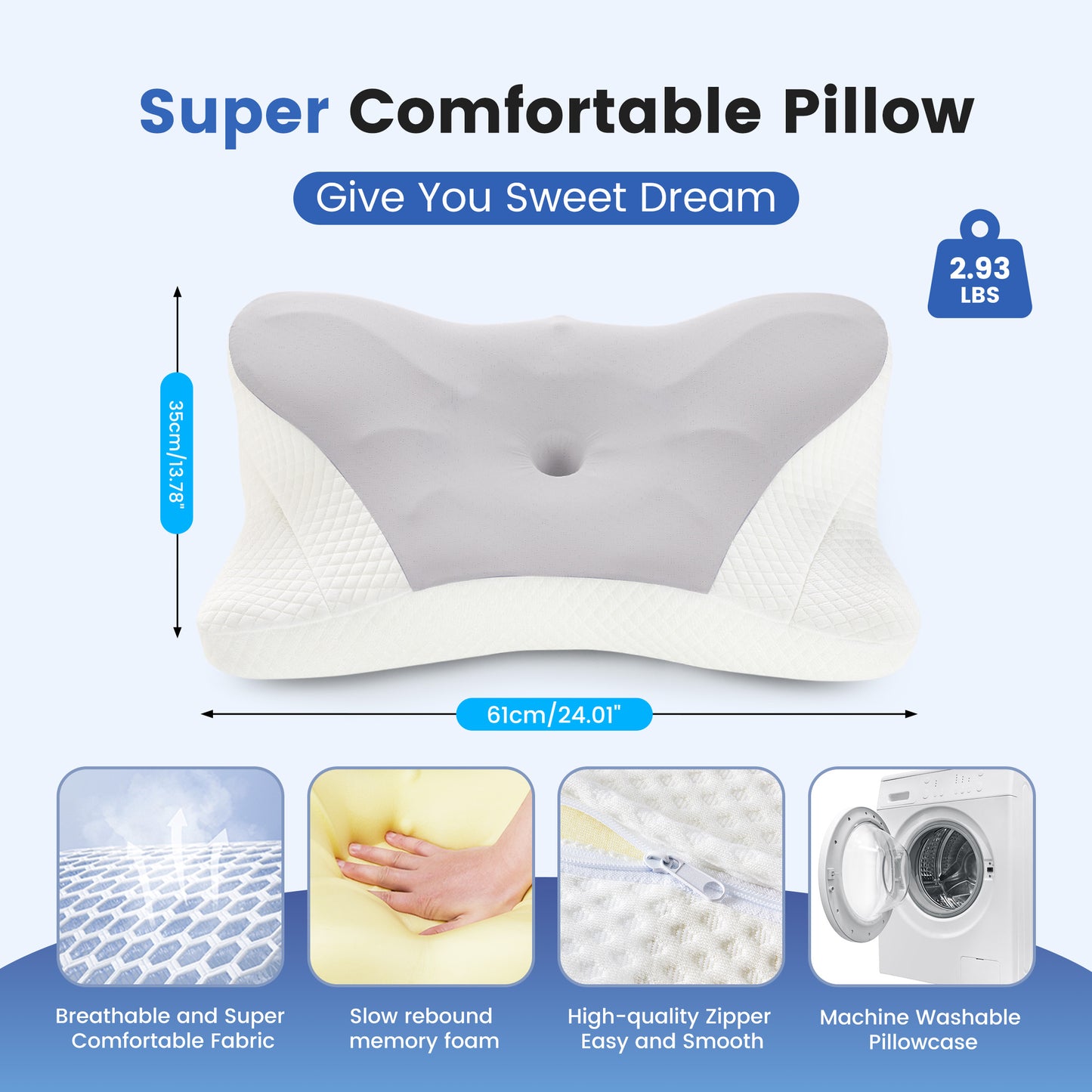 Ergonomic Memory Foam Neck Pillow for Support and Comfort