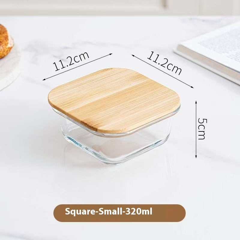 Glass Lunch Box Set with Microwave Heating - Multiple Sizes