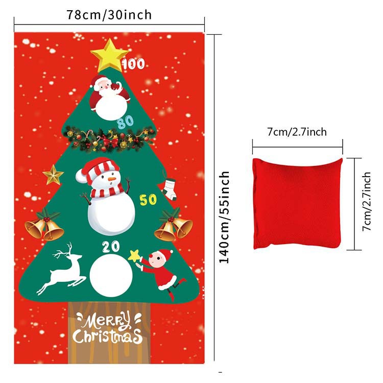 Holiday Throwing Game Flag Set for Party & Festival Decorations - Includes Santa, Christmas Tree & Snowman Styles