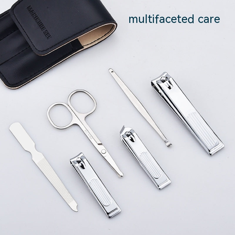 Stainless Steel Nail Clipper Set - 6-Piece Manicure Kit for Grooming