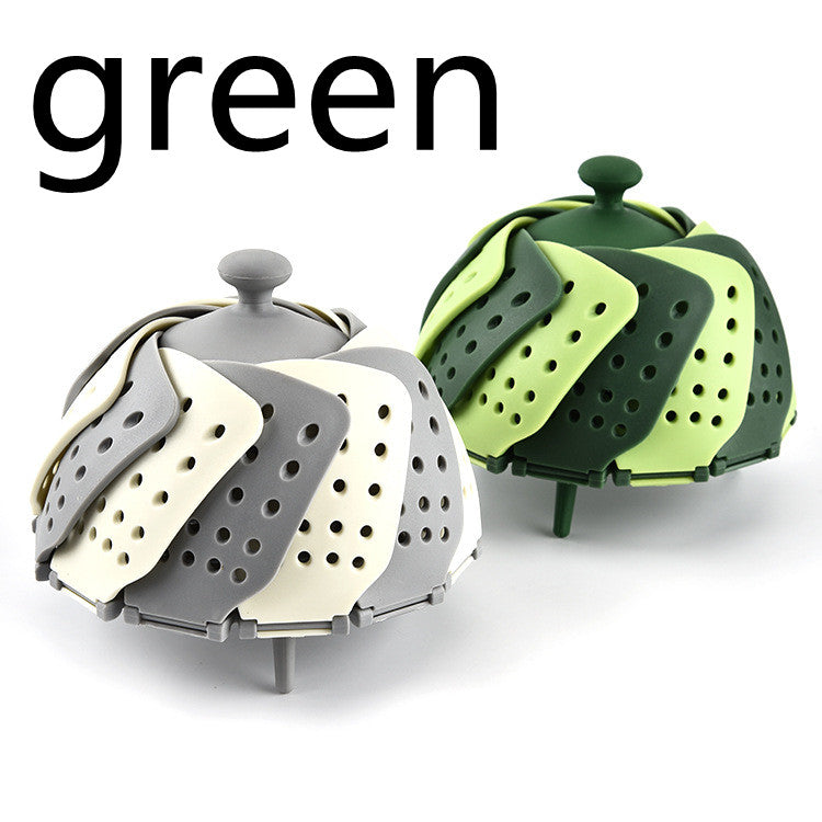 Foldable Plastic Fruit Basket with Handle for Kitchen Storage