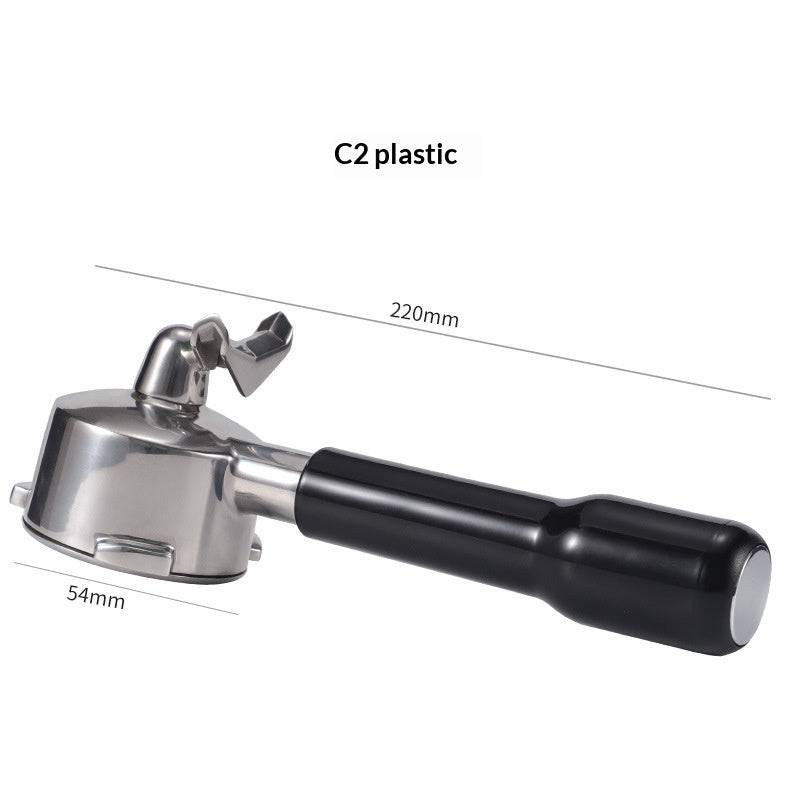 Stainless Steel Coffee Machine Dual-Spout Handle - Solid Wood Finish