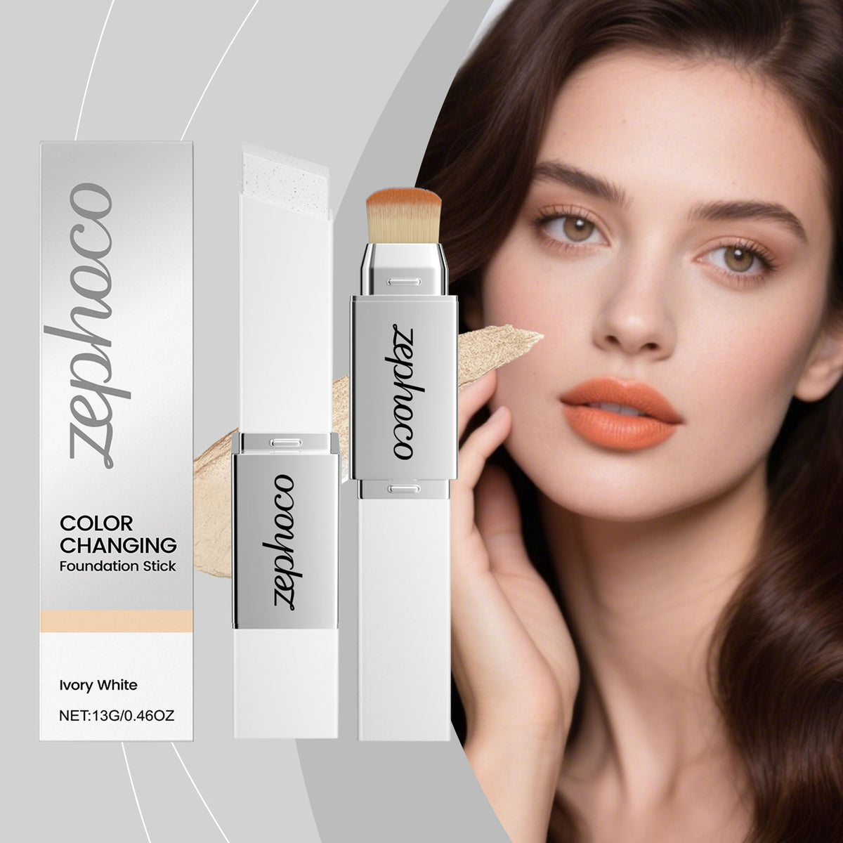 Two In One Color Changing Foundation Make-up Stick -ivory White -13g