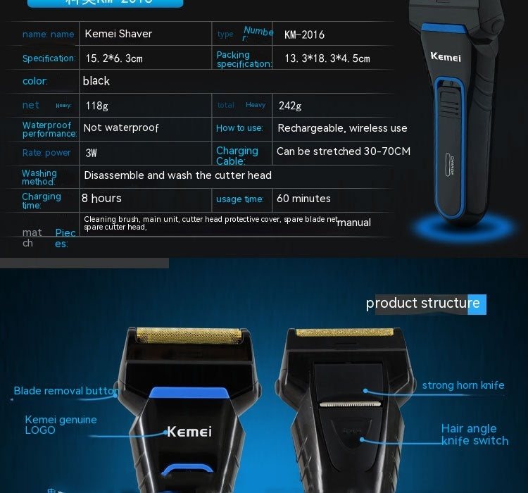 Rechargeable Electric Shaver for Men