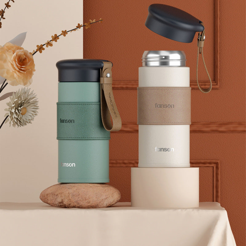 Insulated Stainless Steel Cup with Rope Handle - Multiple Colors, 330ml