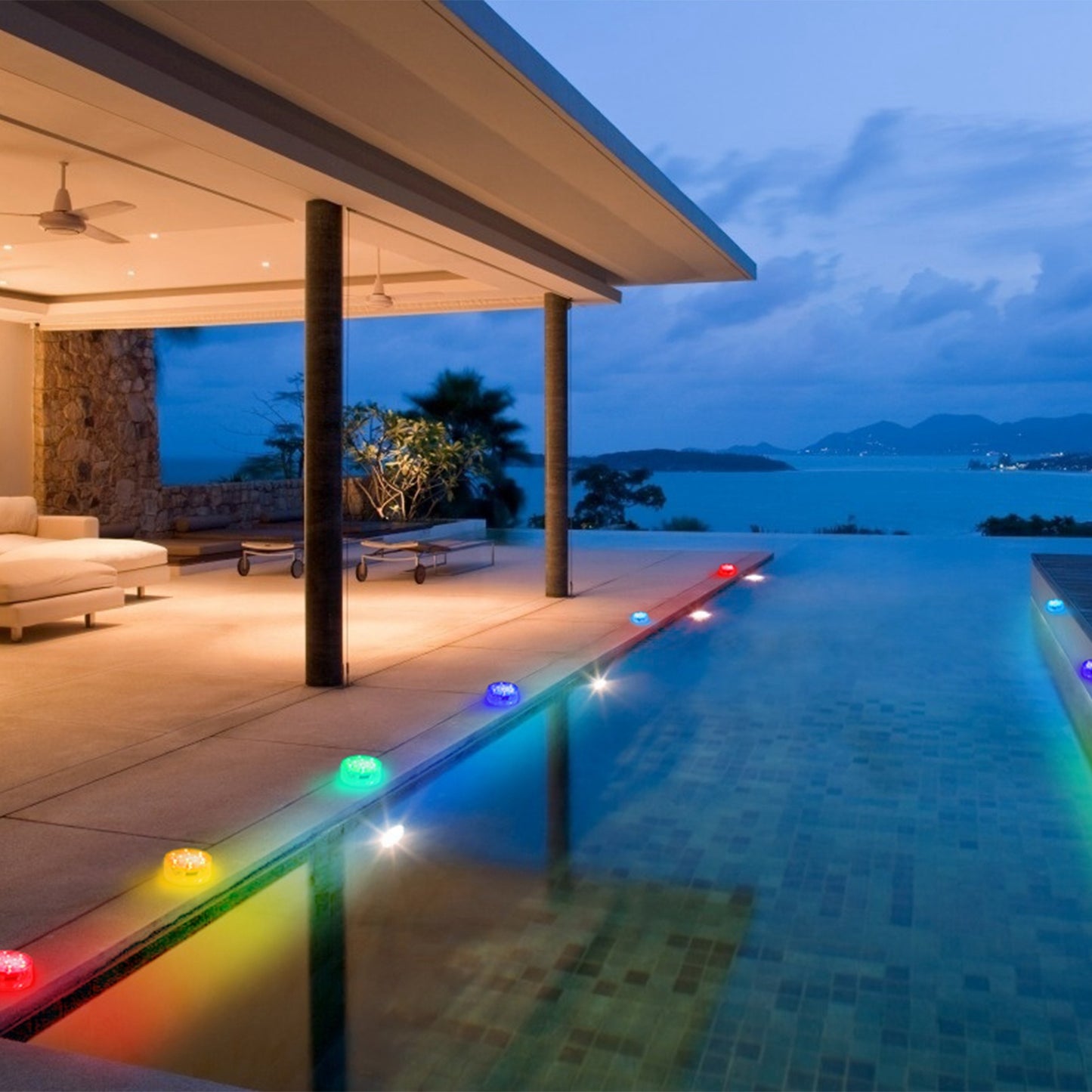 RGB Underwater Pool Lights 4-Pack with Remote Waterproof Submersible LED Decor