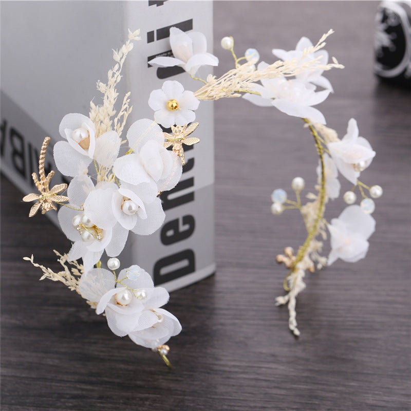 Wedding Hair Accessory with Dried Baby's Breath Floral Headband for Bride
