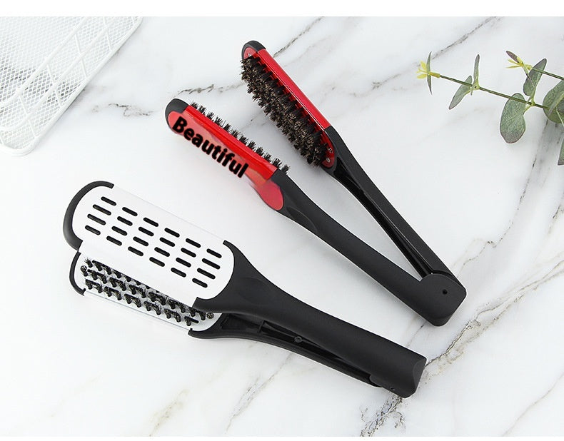 Hairdressing Clamp Comb for Hair Styling - V-Shaped Bristle Comb in Multiple Colors