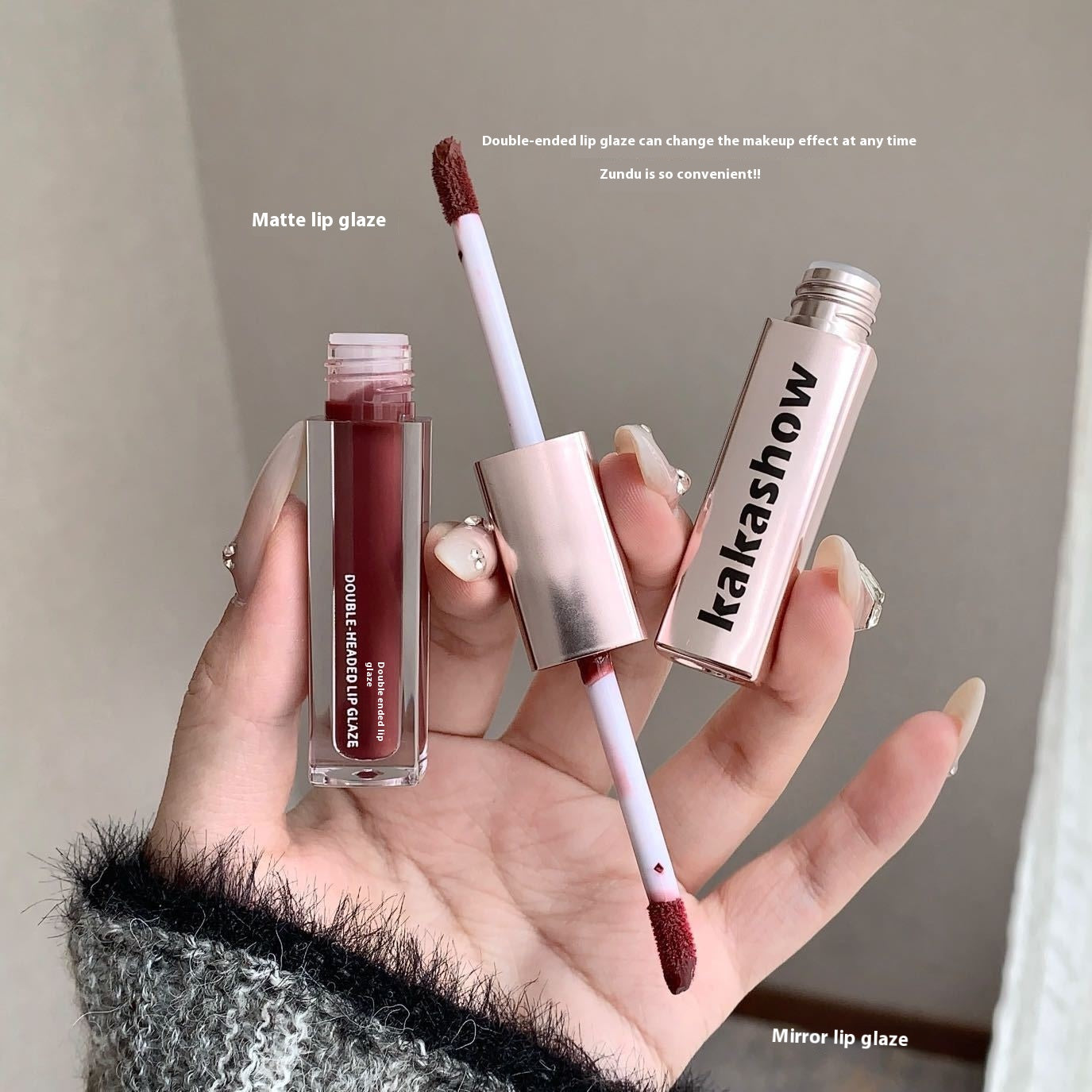 Double-Headed Lip Lacquer Matte Lipstick Set - Multiple Colors 2g