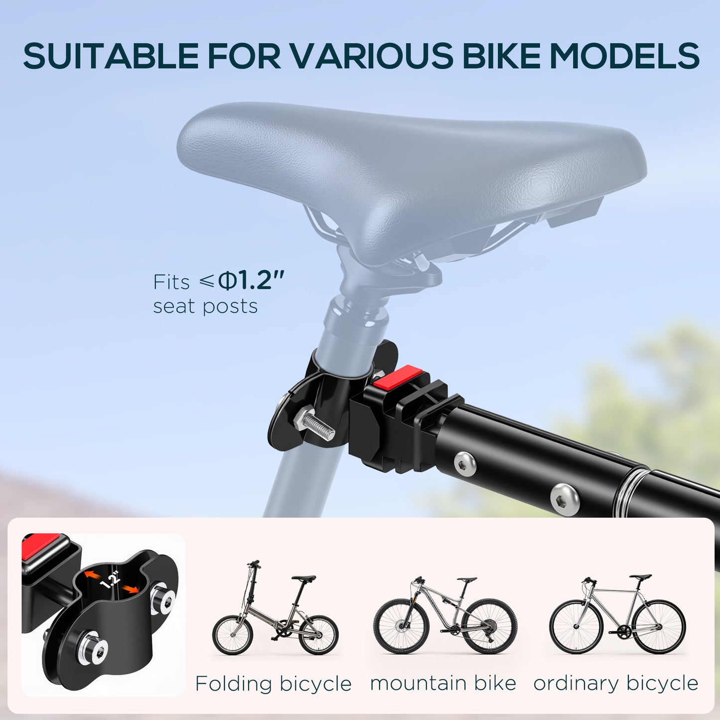 Bicycle Cargo Trailer with Waterproof Cover & Removable Box - Black