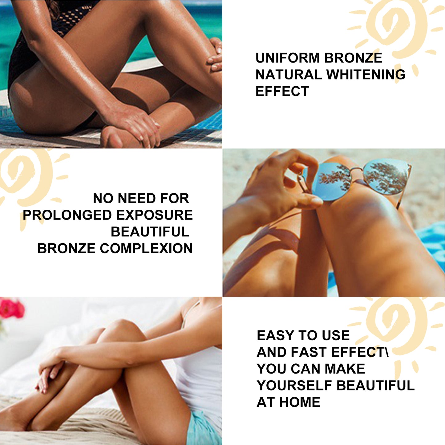 Natural Sun Tanning Bronzer Lotion - Moisturizing Body Tan Enhancer