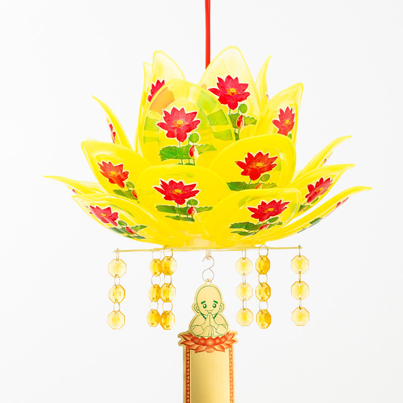 Lotus Lamp Buddha Worship Decorative Lantern for Festivals and Weddings