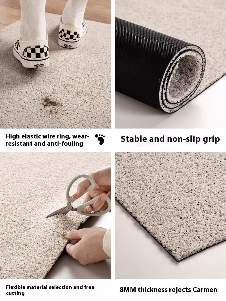 Non-slip Door Mat with Wire Edge - Modern Hallway Rug in Green 40x60cm-80x120cm