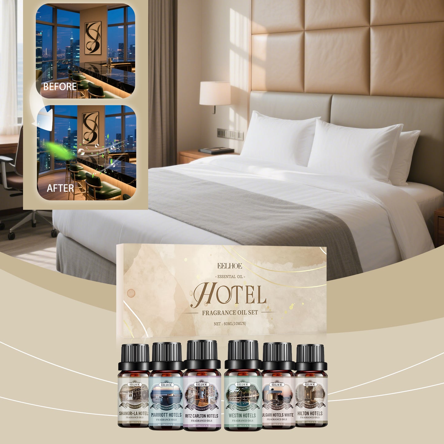 Premium Fragrance Oil Set - 6 Hotel-Inspired Scents for Diffuser & Candle Making