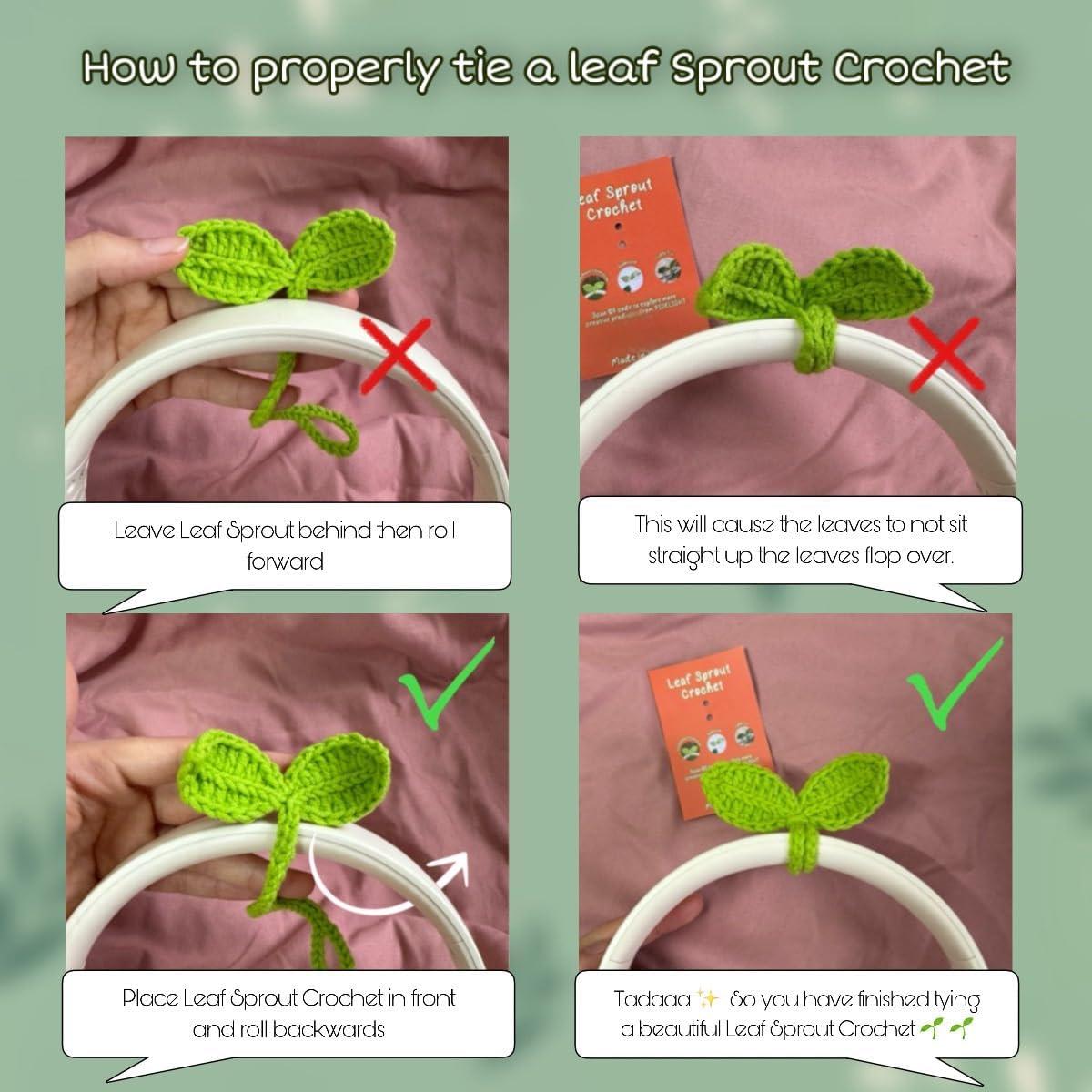 Cute Knitted Crochet Leaf Sprout - Multi-Functional Bookmark & Cable Tie