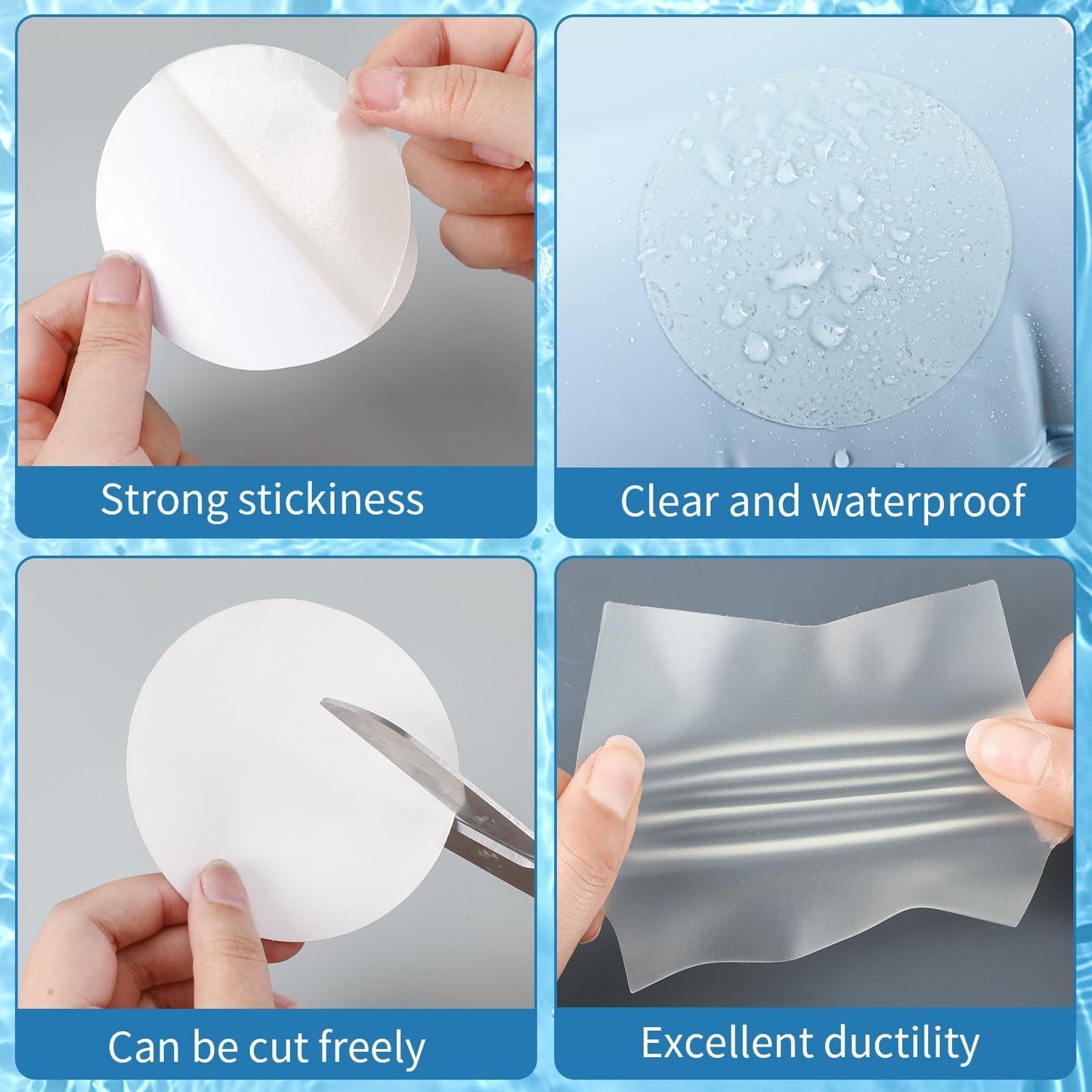 TPU Pool Patch Repair Kit - 10 Mixed Sizes for Inflatables