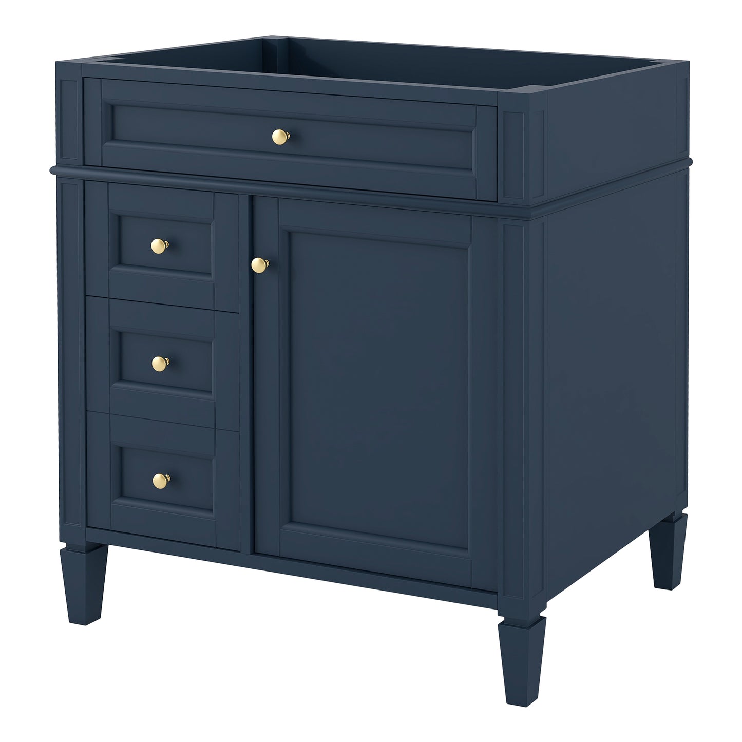 30-Inch Blue Bathroom Vanity Cabinet with 3 Drawers