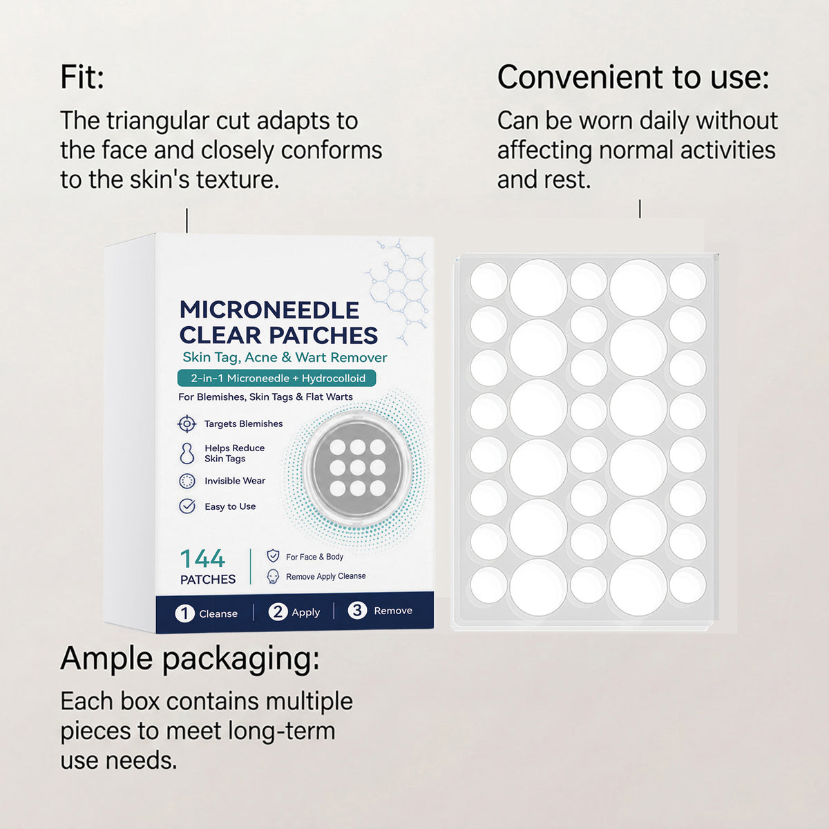 Acne Microneedle Patch - 144 Pieces Per Box