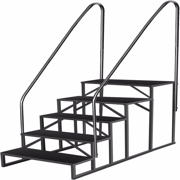 5-Step RV Ladder with Handrail - Anti-Slip Hot Tub Steps
