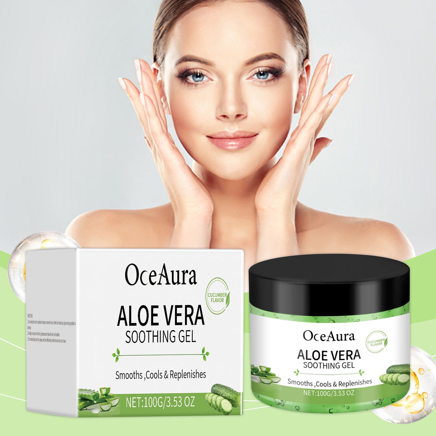 Aloe Vera Cucumber Gel - Moisturizing and Cooling Skin Care, 100g