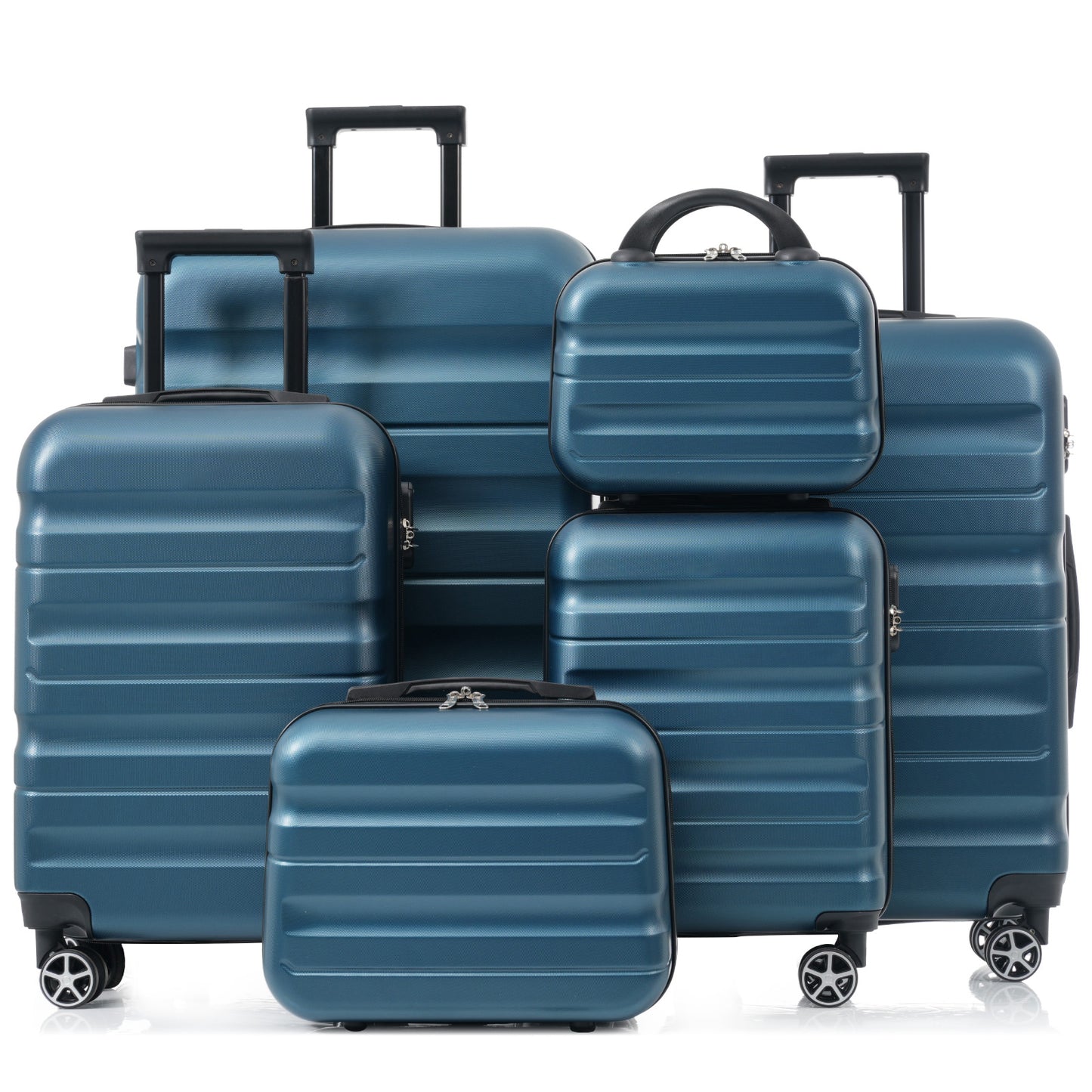 6-Piece Lightweight ABS Hardshell Luggage Set - Inky Blue