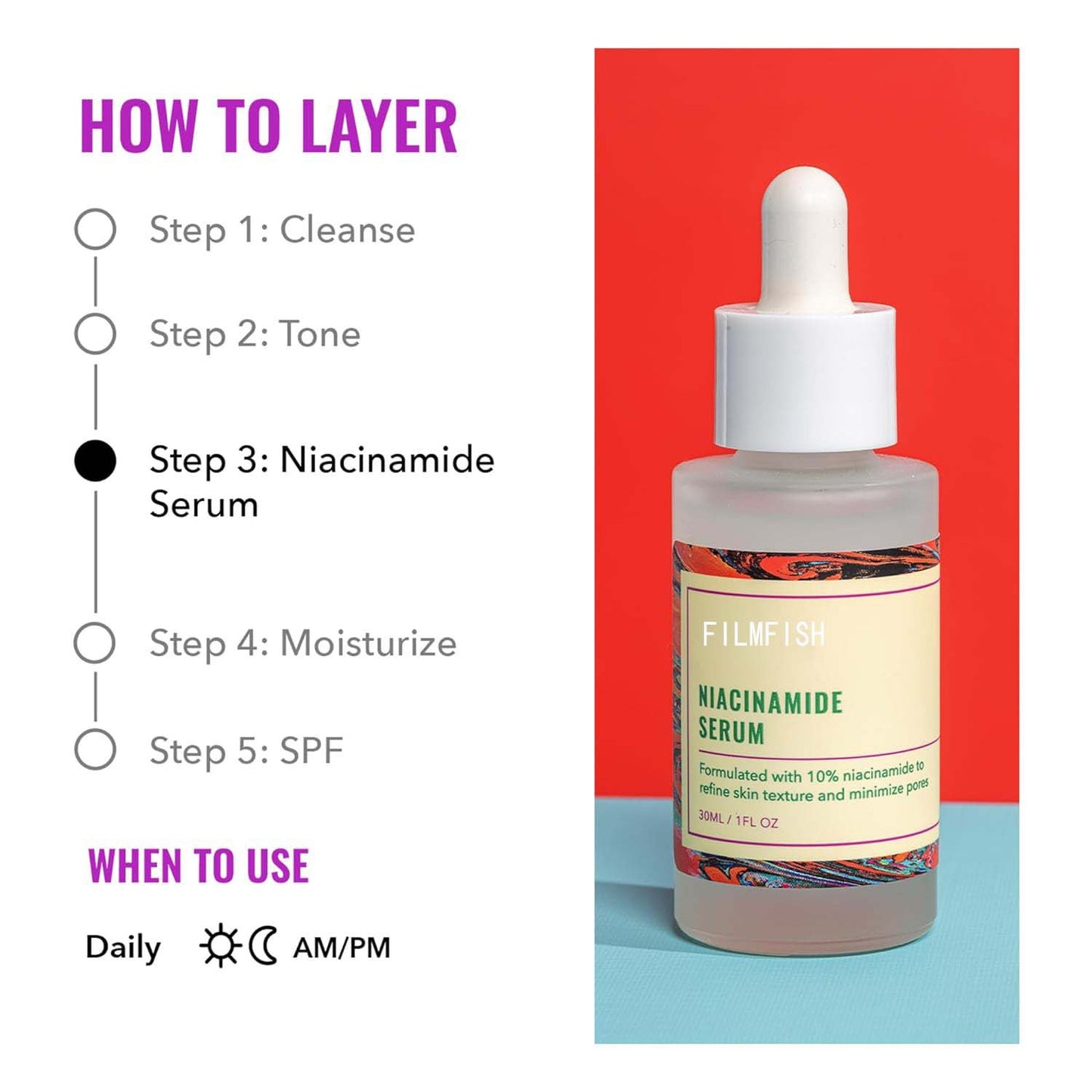 Anti-Wrinkle Facial Serum with Nicotinamide - 30ml Hydrating Skin Care