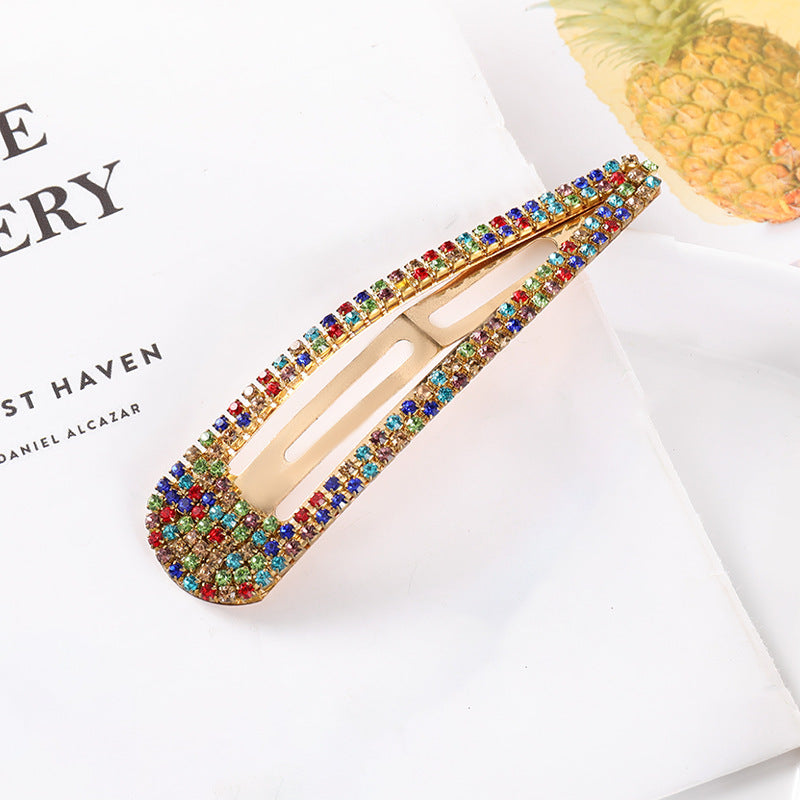Versatile Rhinestone Hair Clips for Women - Side Bang Style, Multiple Colors