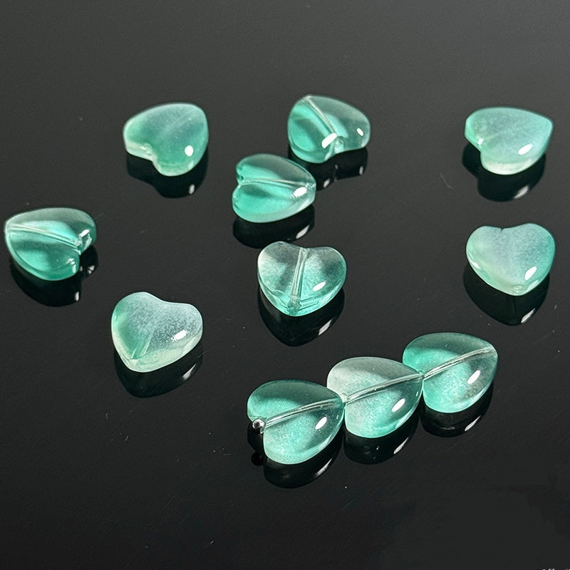 Love Peach Heart Glass Beads 12mm Handmade Jewelry Accessories
