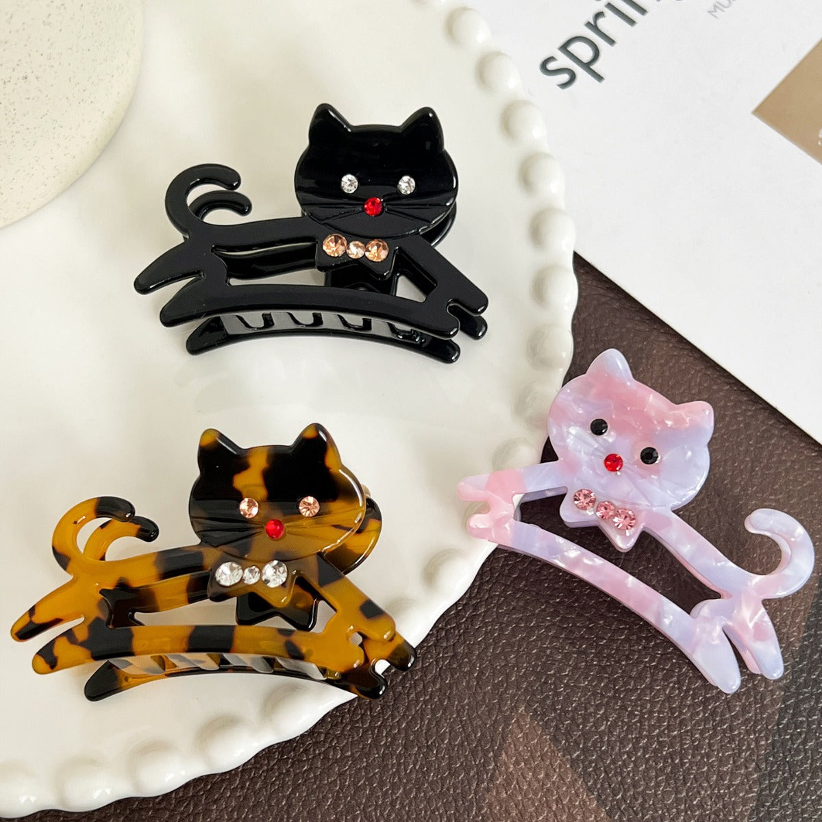 Half-Up Hair Clip - Acetate Shark Hairpin, 6 cm