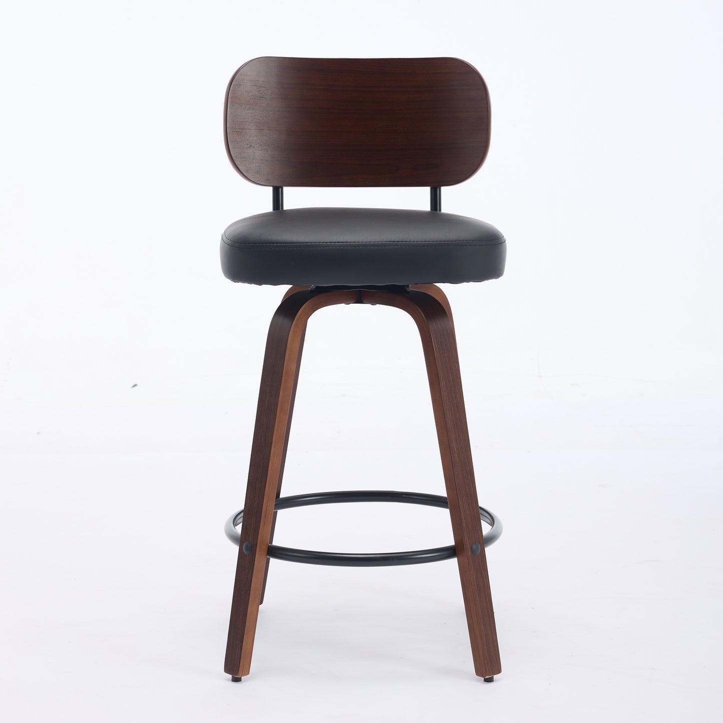 Swivel Bar Stools Set Of 2, 26 Upholstered Faux Leather Counter