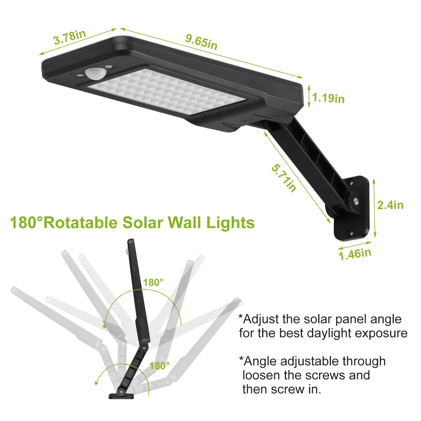 Solar Wall Light Outdoor 60 LEDs Waterproof Motion Sensor Lamp White