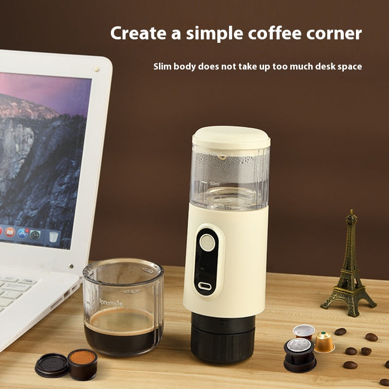 Portable Wireless Coffee Machine - Compact Capsule Espresso Maker for Home & Outdoor Use