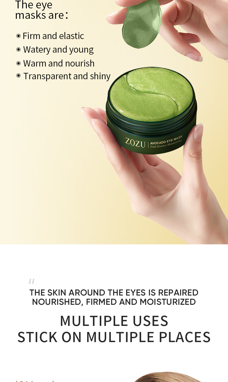 Moisturizing Eye Mask Patches - 60 Pairs, Avocado Hydrating Under Eye Masks