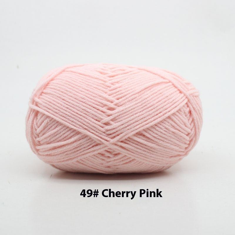 Four-Strand Milk Cotton Crochet Yarn Balls for Craft Projects - Multiple Colors