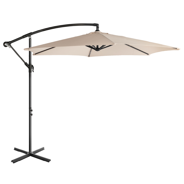 10FT Round Offset Patio Umbrella with Crank & Adjustable Tilt