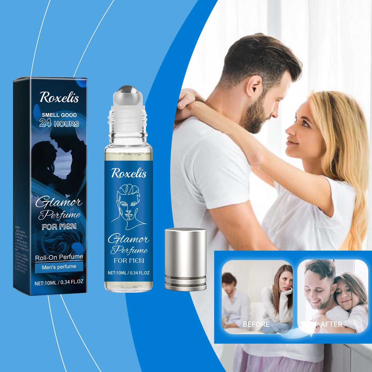 Men's Pheromone Roll-On Perfume - Ocean Scent 10ml