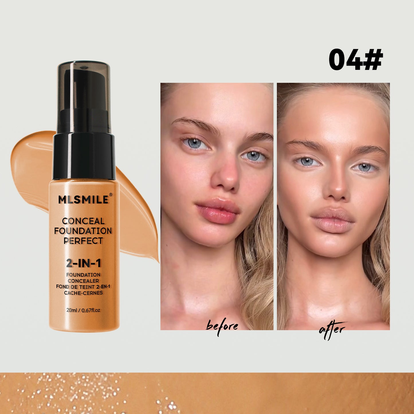 Long Lasting Waterproof Liquid Foundation - Moisturizing Concealer for Face 20ml