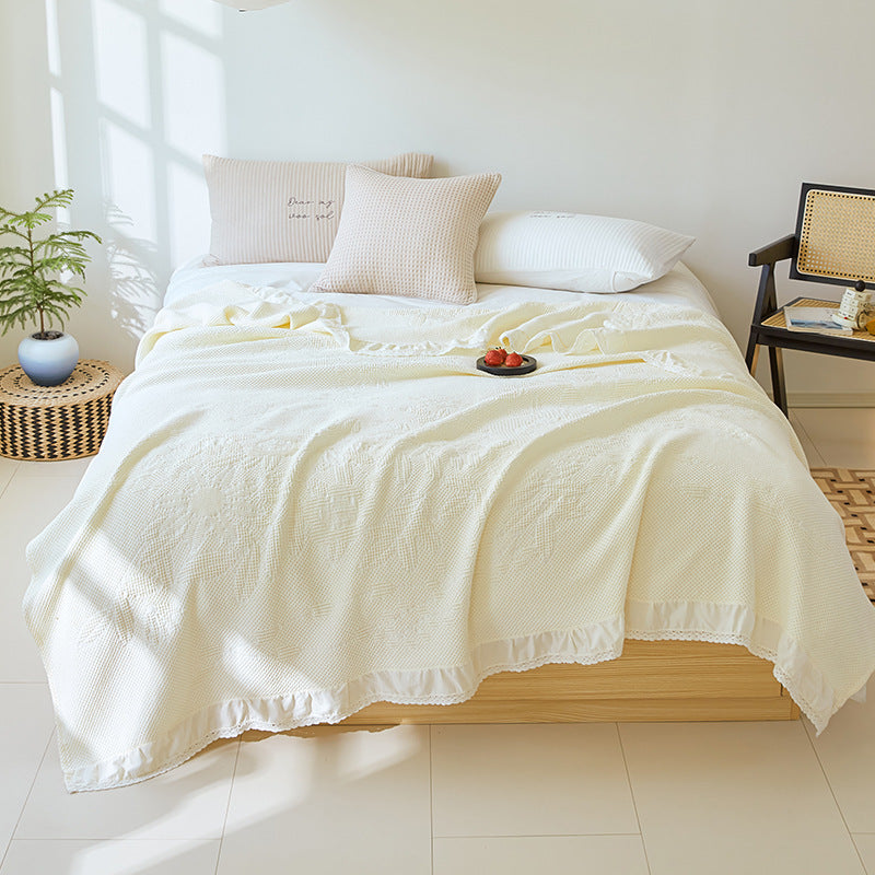 Cotton Waffle Embossed Towel Blanket - Multiple Sizes & Patterns