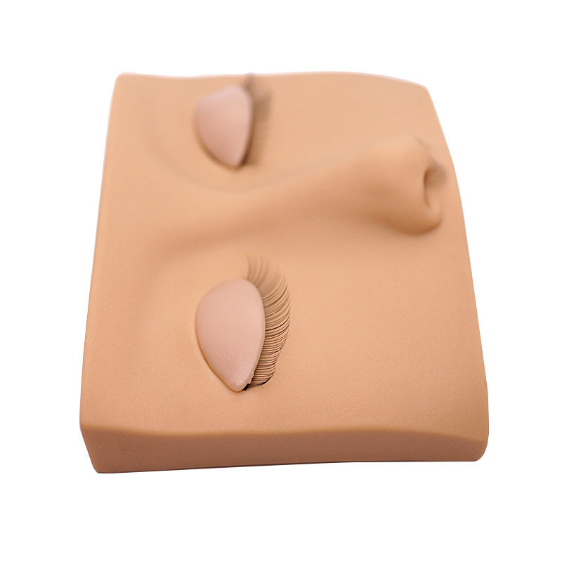 False Eyelash Practice Face - Multi-functional Makeup Tool, Brown Half Face