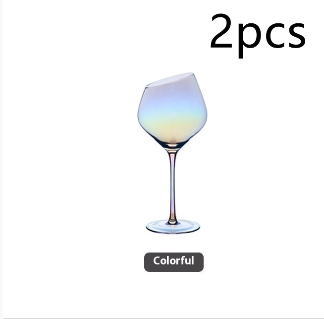Beveled Crystal Wine Glass Set - Red, Champagne & Big Belly Styles