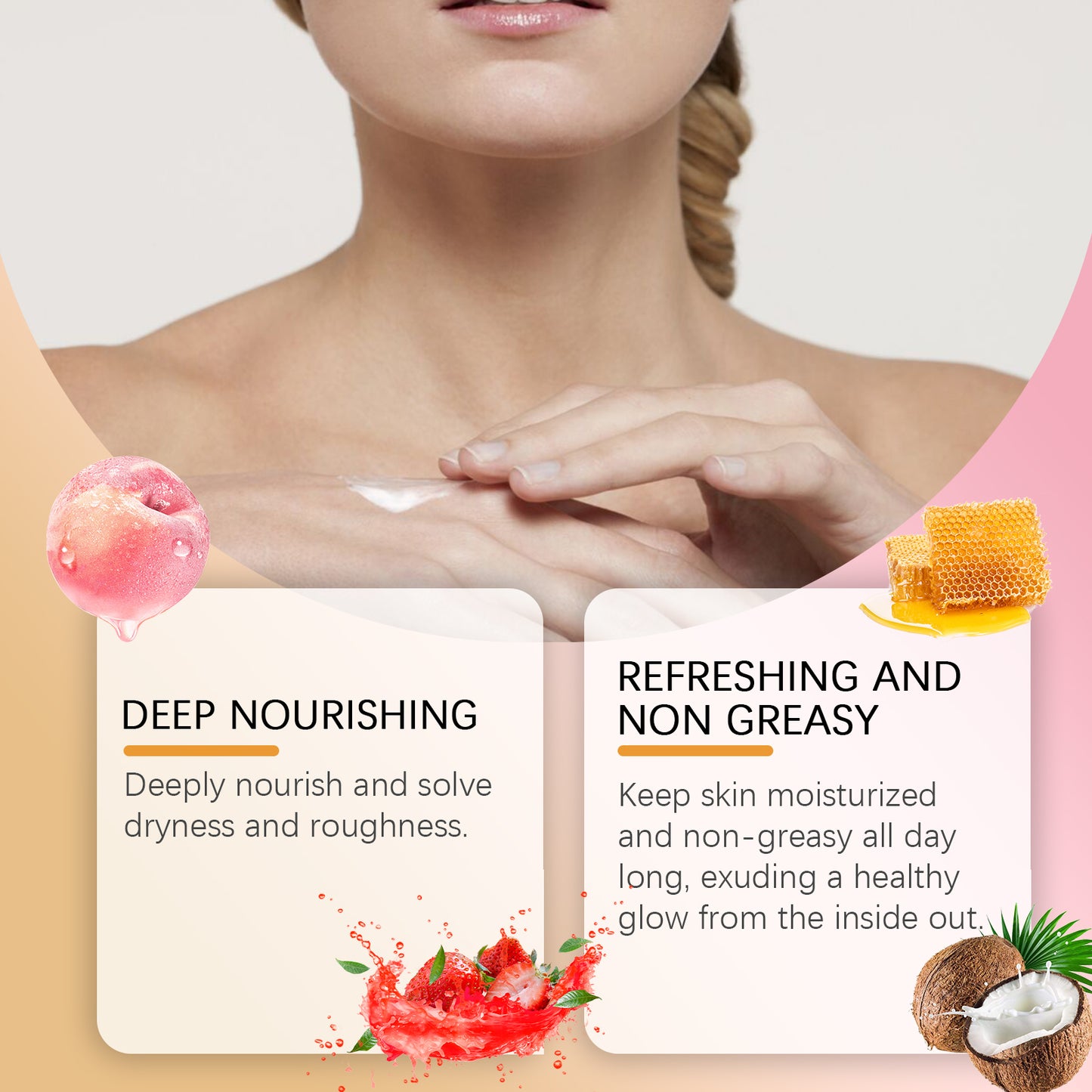 Peach Macaron Moisturizing Body Lotion with Jojoba Oil & Beeswax