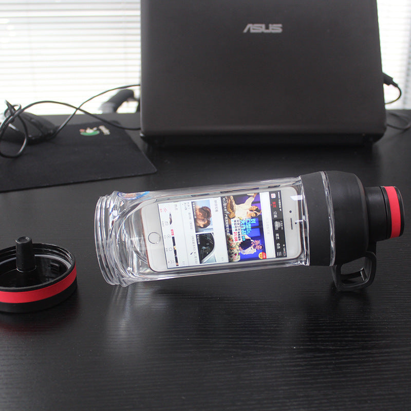 Portable Water Cup with Mobile Phone Holder - Leakproof Sports Drinkware