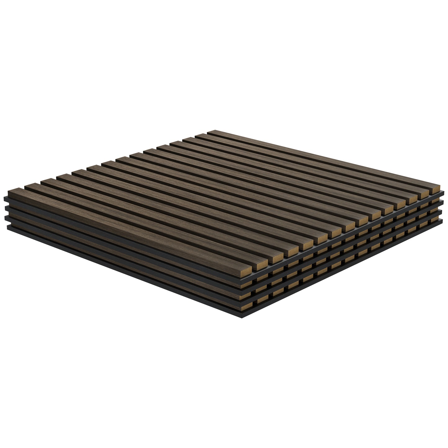 Acoustic Wood Wall Panels - Sound Absorbing Slat Décor, 4 Pack - Walnut