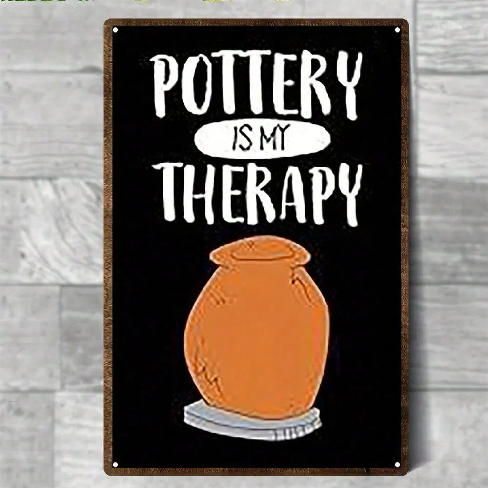 Metal Tin Wall Decoration - 20cm x 20cm Artistic Design