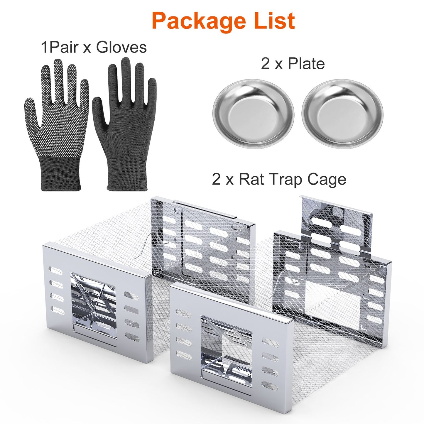 Humane Rat Trap - 2 Pack Automatic Live Mouse Cage Traps