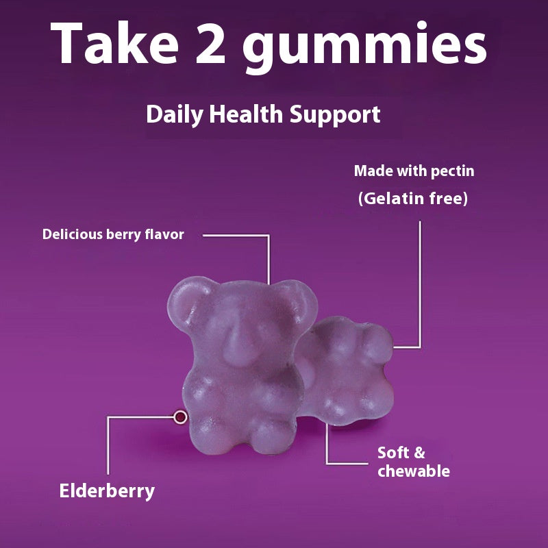 Elderberry Vitamin D3 Gummies - Blueberry Flavor