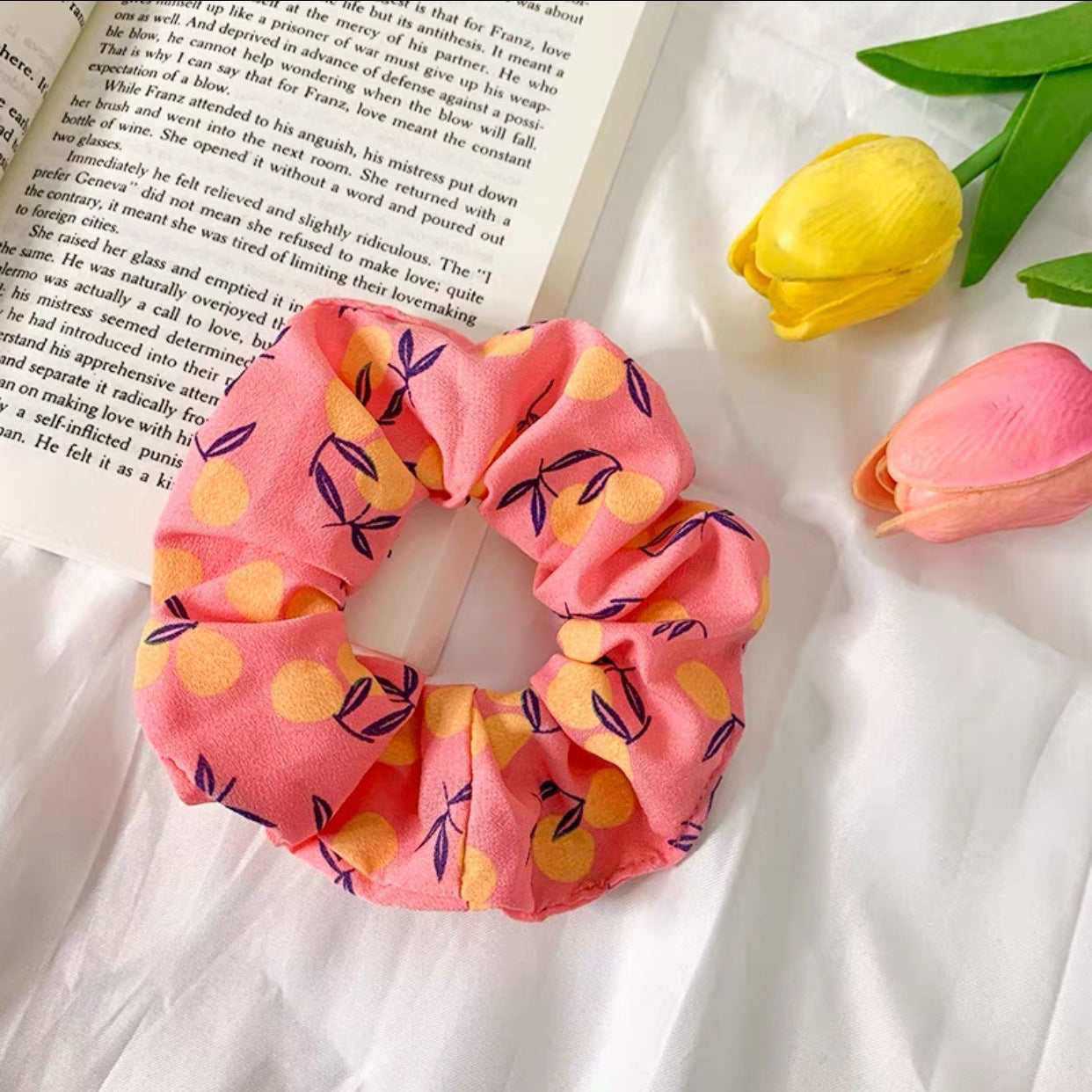 Korean Fruit Pig Large Intestine Hair Ring Organza Hair Accessory for Women